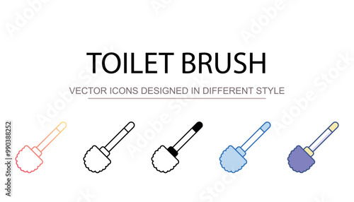Toilet brush icon design with white background stock illustration