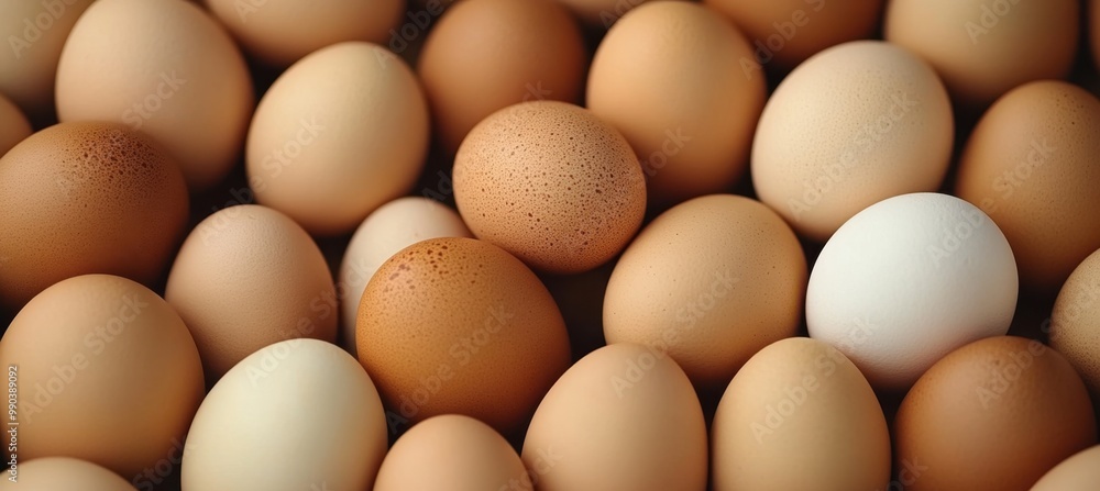 A detailed look at assorted eggs showcasing various shades, perfect for culinary themes. A detailed look at assorted eggs showcasing various shades, perfect for culinary themes.