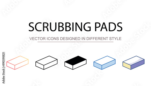 Scrubbing pads icon design with white background stock illustration