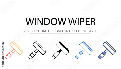 Window wiper icon design with white background stock illustration
