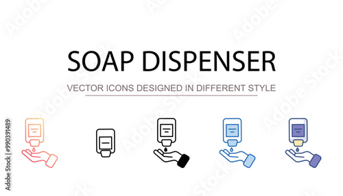 Soap dispenser icon design with white background stock illustration