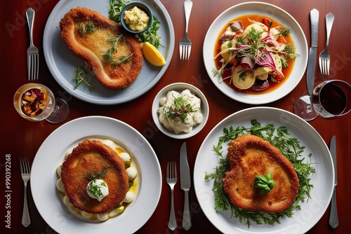 Creative Twist on Delicious Austrian Schnitzel with Unique Culinary Presentation