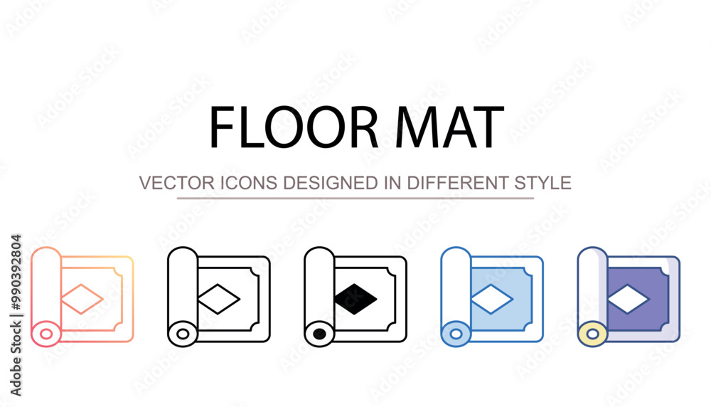 Floor mat icon design with white background stock illustration Floor mat icon design with white background stock illustration