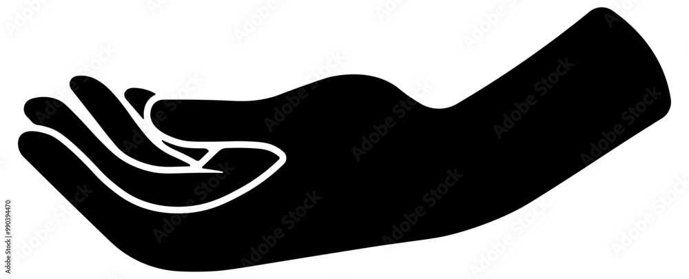 black silhouette of a hand without background black silhouette of a hand without background