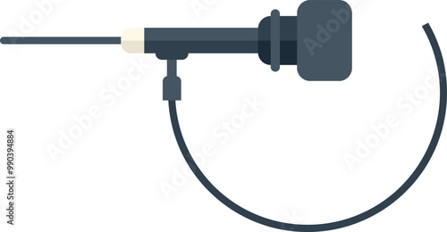 Jackhammer with long wire being used in construction or demolition work