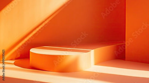A bright orange background with soft shadows, perfect for playful, youthful product displays or energetic branding.