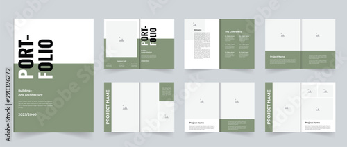 Architecture portfolio brochure modern interior or real estate portfolio design template