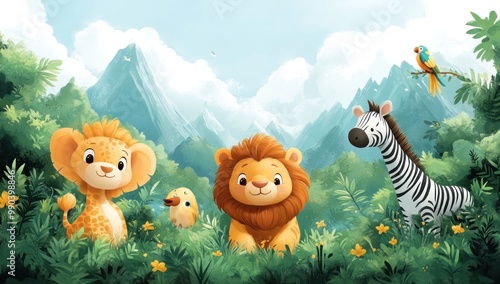 Cute Animals in a Jungle