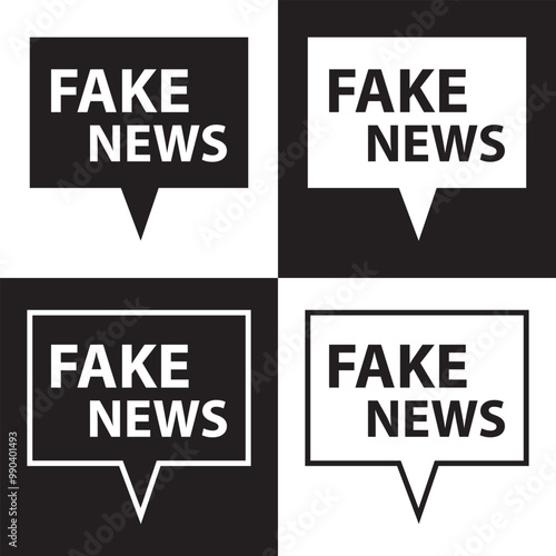 Set of Fake News Related Vector Line Icons. Contains such Icons as Wrong Information, Propaganda, Inappropriate Content and more. Isolated on white and black background. Vector illustration EPS 10