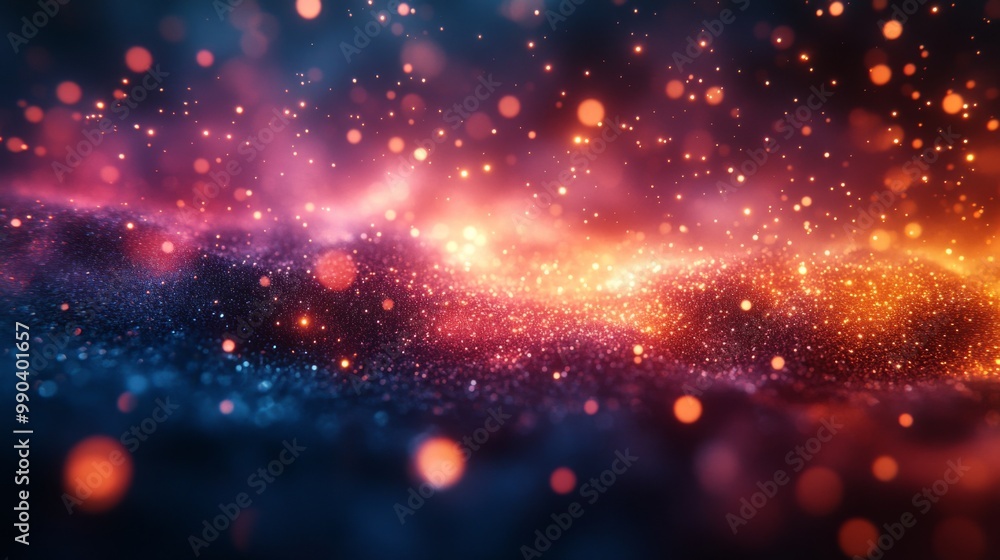 Fototapeta premium Abstract Sparkling Background with Red and Yellow Lights