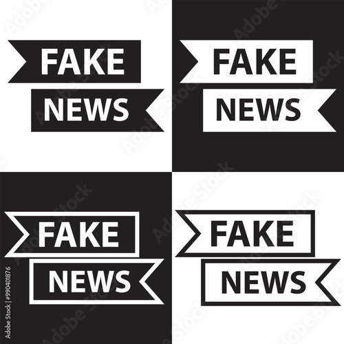 Set of Fake News Related Vector Line Icons. Contains such Icons as Wrong Information, Propaganda, Inappropriate Content and more. Isolated on white and black background. Vector illustration EPS 10