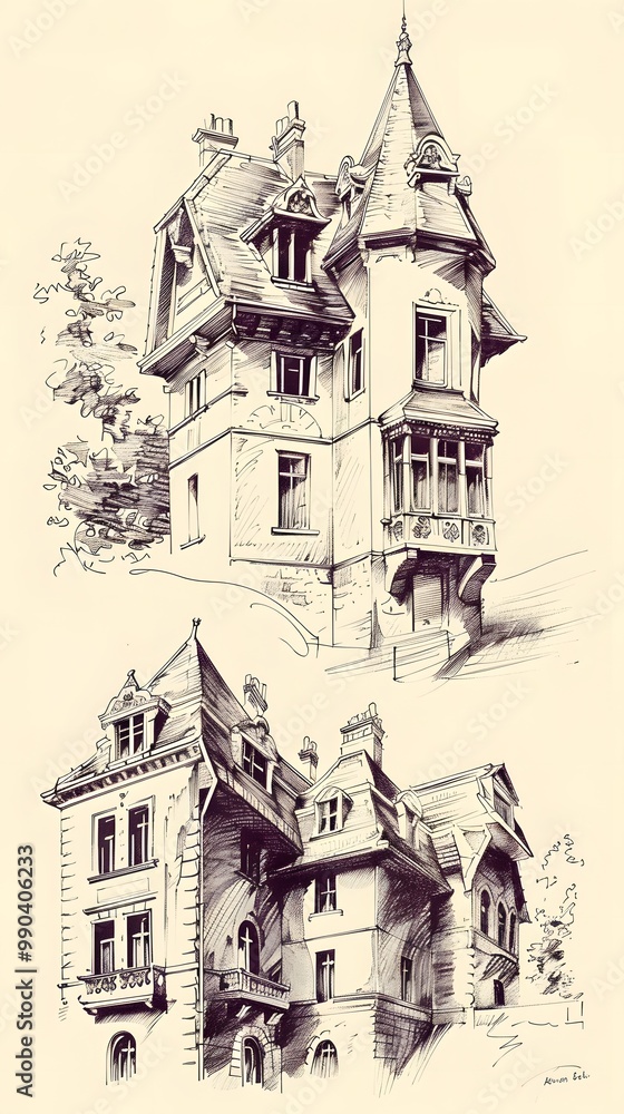 Charming European Houses: An Architectural Sketch Charming European Houses: An Architectural Sketch