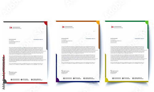 Minimal Letterhead Multicolored Design Template 