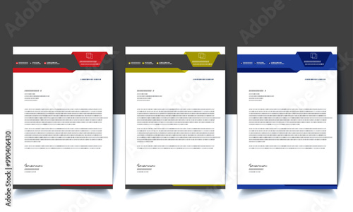 Creative Letterhead Multicolored Design Template