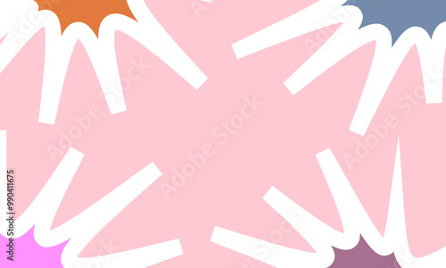 pink pastel background. pink wallpaper template design. Abstract Pink and White Design. Modern Abstract Artwork. Creative Graphic Illustration. Soft Pastel Background with white Edges lines pointed
