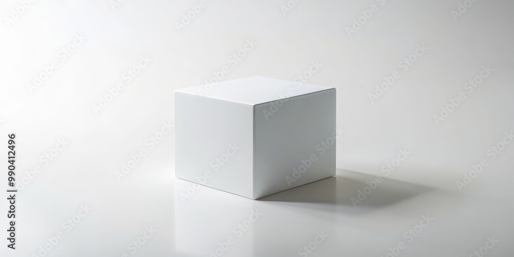 White Cube on White Surface, Minimalist, Abstract, Geometric, Product Photography, Mockup, Background White Cube on White Surface, Minimalist, Abstract, Geometric, Product Photography, Mockup, Background