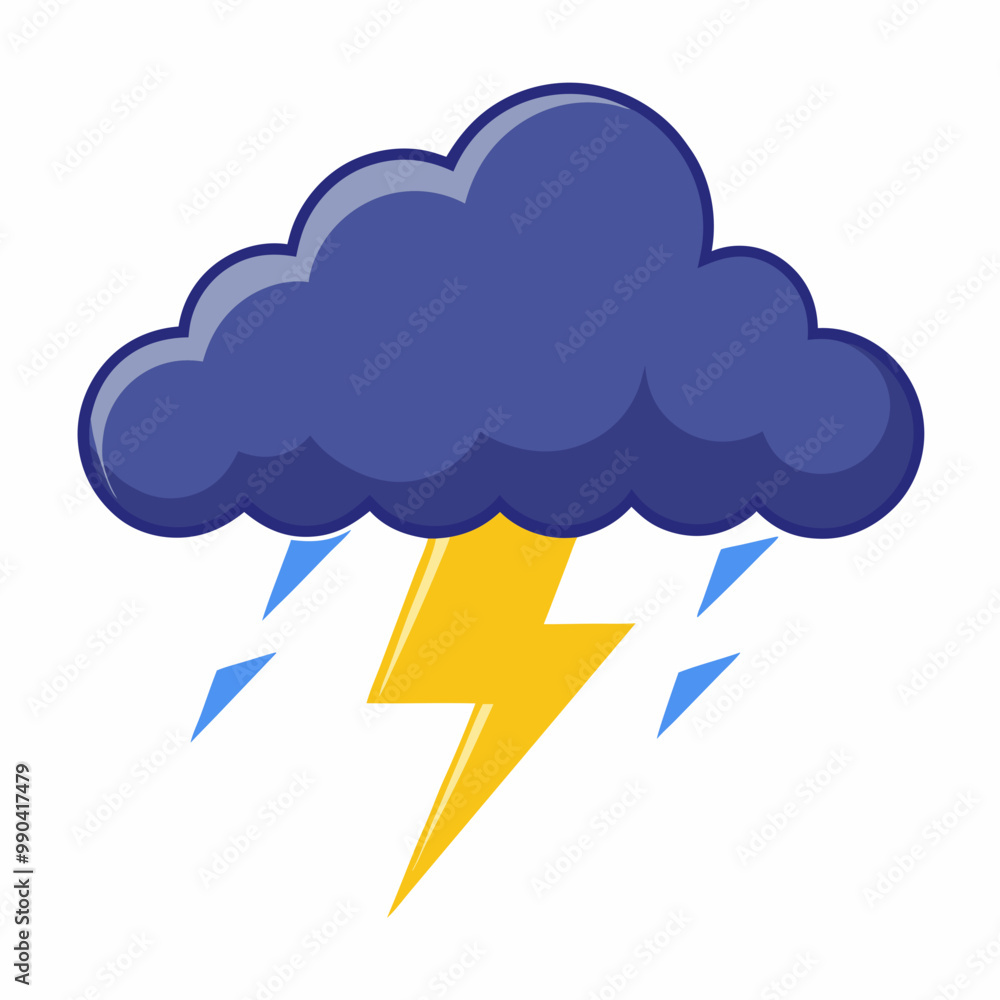 Cloud and Thunder Illustration Clipart Vector Cloud and Thunder Illustration Clipart Vector