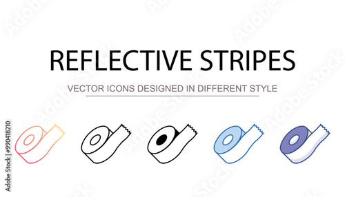 Reflective Stripes icon design with white background stock illustration