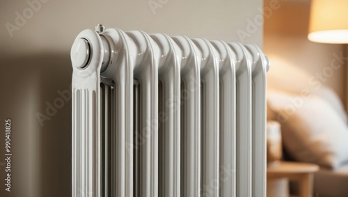 Wallpaper Mural Electric oil radiator heater with cord on white background,smart home, climate control, smart technology, coziness, temperature increase, comfort, electrical appliance Torontodigital.ca