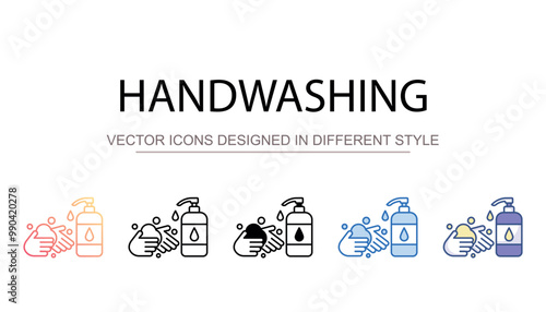 Handwashing icon design with white background stock illustration