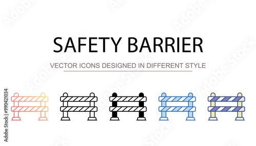 Safety Barrier icon design with white background stock illustration