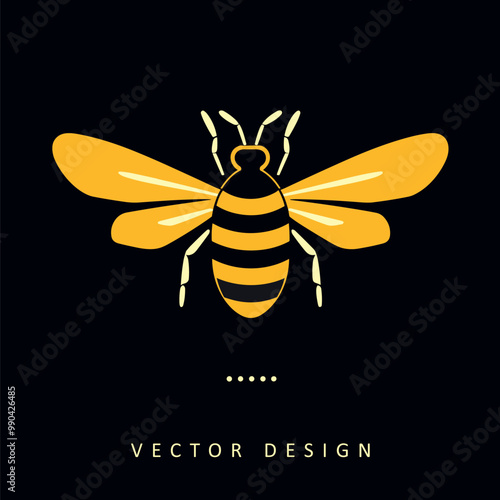 honey bee minimalist elegant vector design isolated illustration