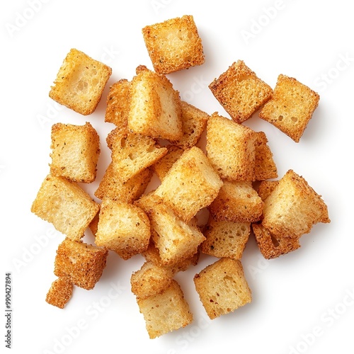 Croutons isolated on white background 