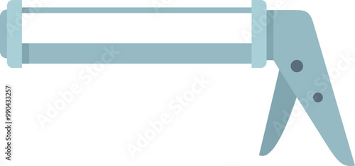 Construction silicone tube glue gun with metal push lever mechanism isolated on white background