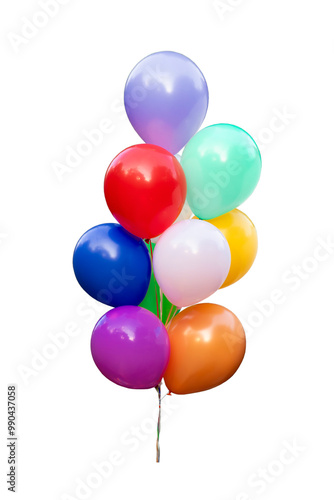 Wallpaper Mural Group of multi-colored balloons with isolated on white background. Happy Birthday. Torontodigital.ca