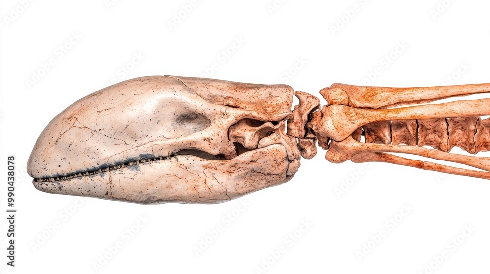 Obraz premium Anatomical Dolphin Skull and Spine Anatomical Study