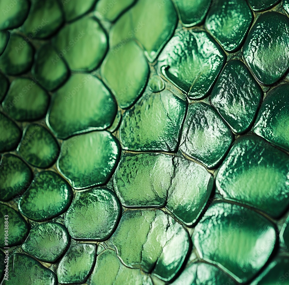 A close up of a green snake skin texture A close up of a green snake skin texture