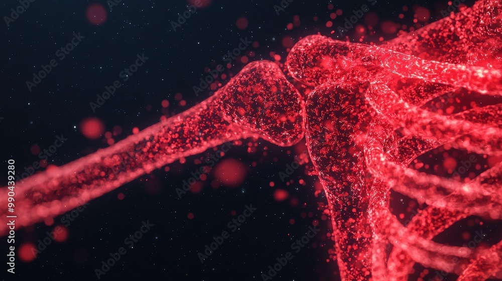 Detailed Close-Up of a Red Skeleton Structure Detailed Close-Up of a Red Skeleton Structure