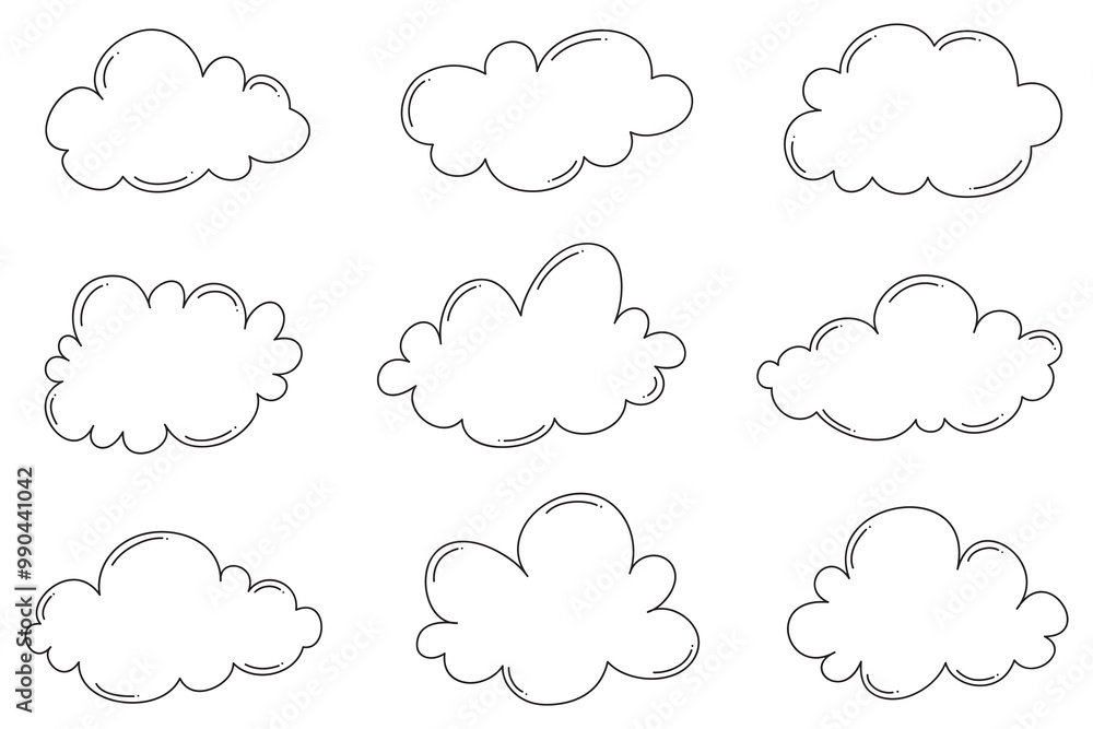 handdrawn doodle cloud illustration in cartoon style vector handdrawn doodle cloud illustration in cartoon style vector