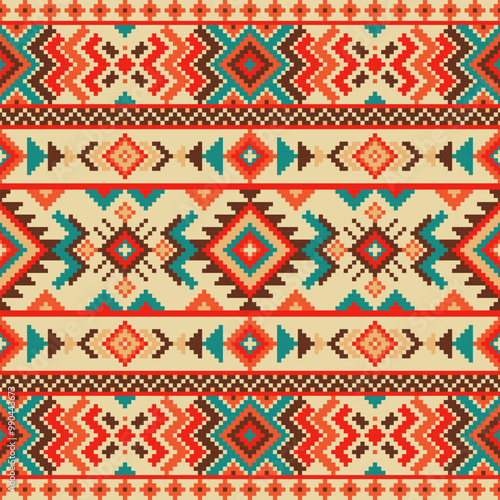 Geometric tribal pattern,Traditional native american design, Navajo ornament.