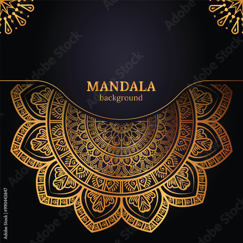 Luxury mandala background with golden arabesque pattern arabic islamic design	