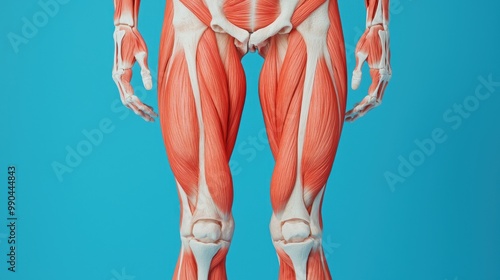 Obraz na płótnie Human Muscle Anatomy on Vibrant Background w salonie