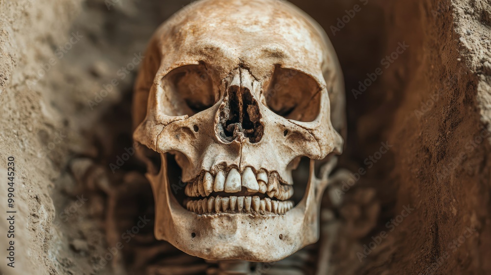 Human Skull Discovered in an Archaeological Dig Site Human Skull Discovered in an Archaeological Dig Site