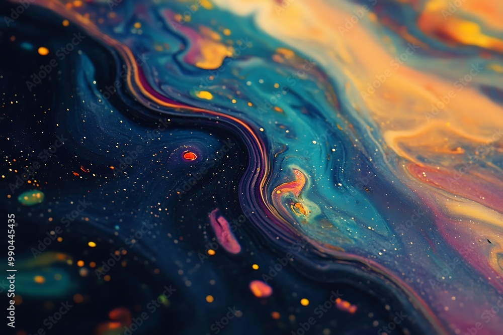 Abstract Blue and Gold Swirl Illustration Abstract Blue and Gold Swirl Illustration