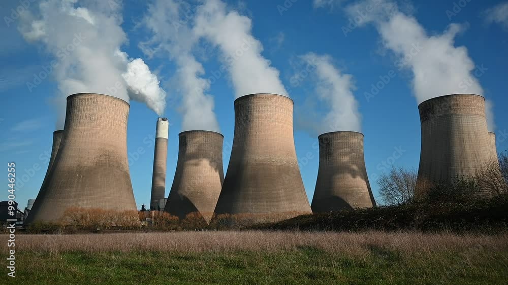 Steam rising from Ratcliffe on Soar power station, Nottinghamshire, UK Steam rising from Ratcliffe on Soar power station, Nottinghamshire, UK