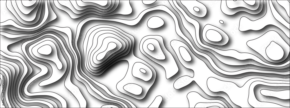 White background topography contour map with black curve lines. Modern design with White background with topographic wavy pattern design. Geographic mountain relief. White background topography contour map with black curve lines. Modern design with White background with topographic wavy pattern design. Geographic mountain relief.
