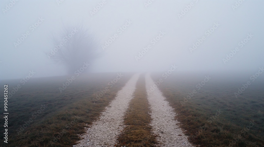 concept art of foggy road concept art of foggy road