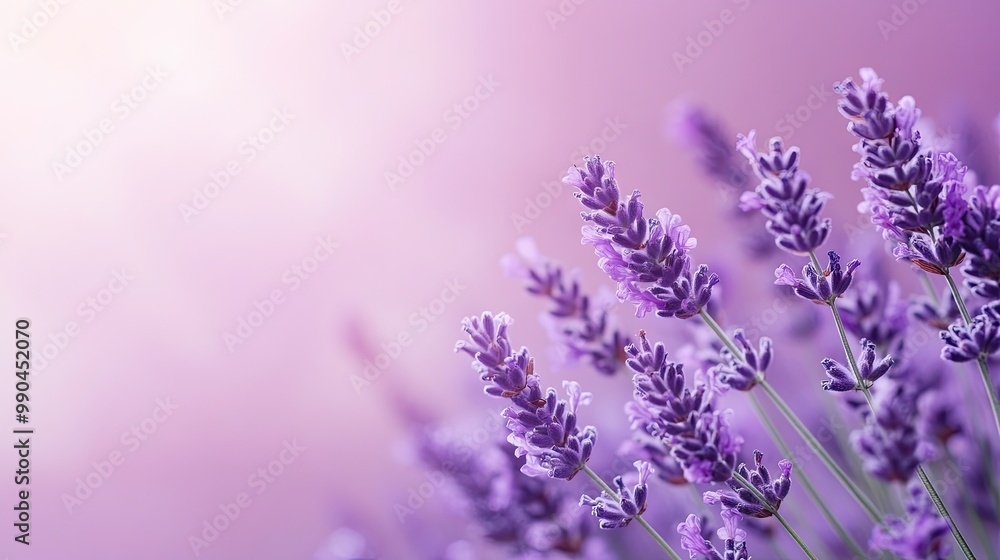 Naklejka premium Light lavender purple background with soft lighting, perfect for beauty, wellness, or elegant branding designs with a soothing tone.