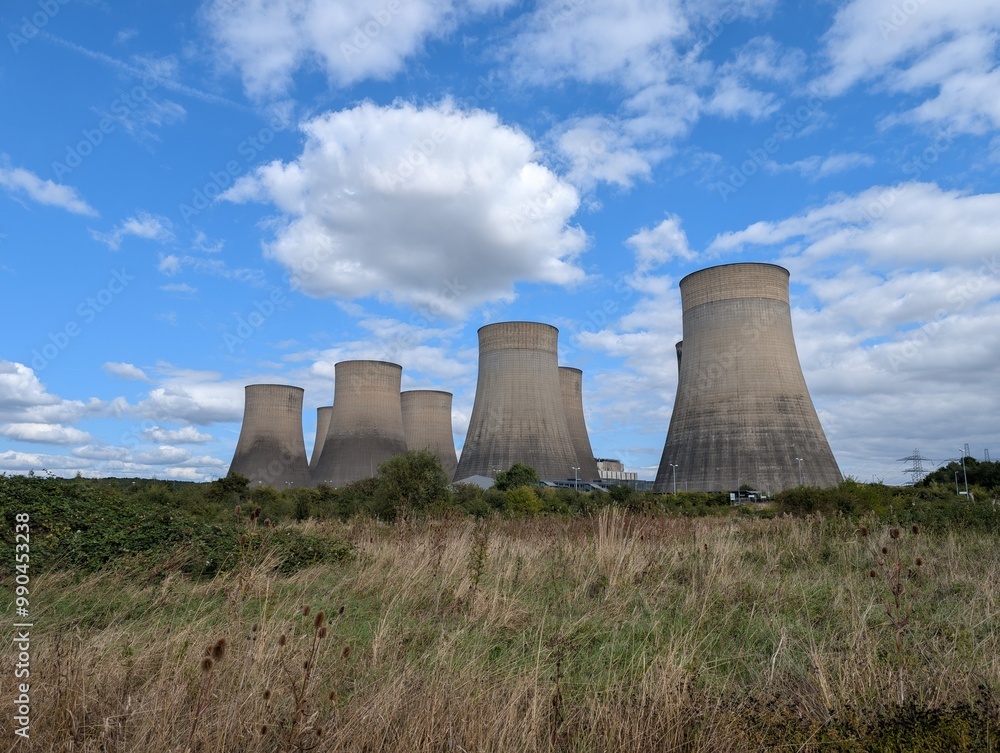 view of power station cooling towers fossil fuels energy view of power station cooling towers fossil fuels energy