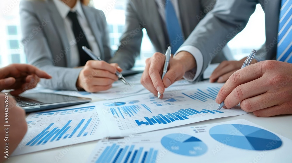a business team discussing strategies based on the results of their analysis a business team discussing strategies based on the results of their analysis