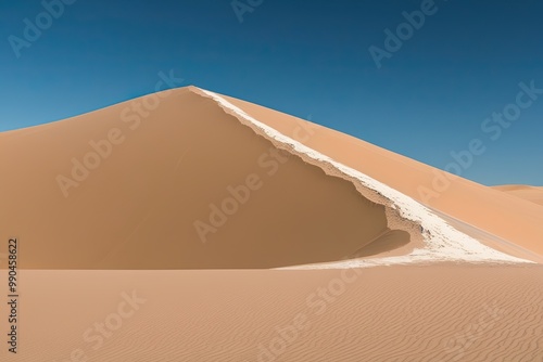 High Quality Isolated Sand Dune Image on White Background with Enhanced Texture and Clipping Path photo