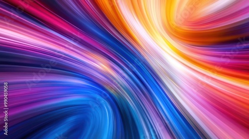 Abstract swirling background with vibrant colors of red, pink, orange, yellow, blue, and purple. photo