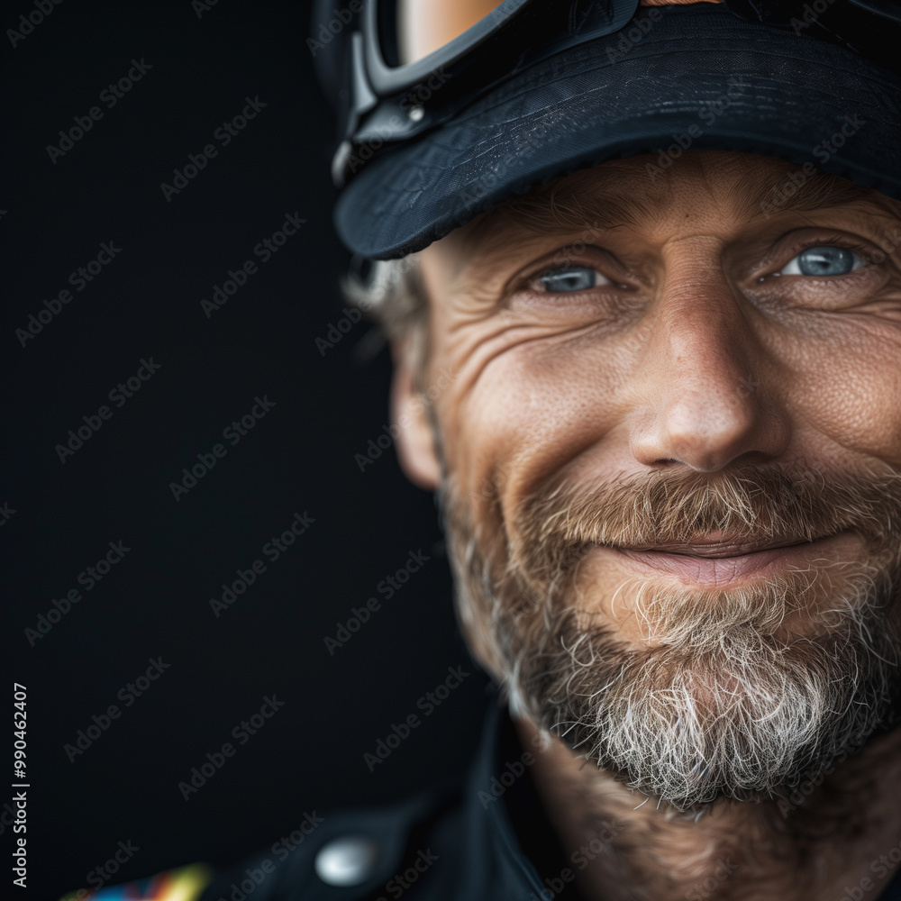 isolated smiling pilot man on black background isolated smiling pilot man on black background