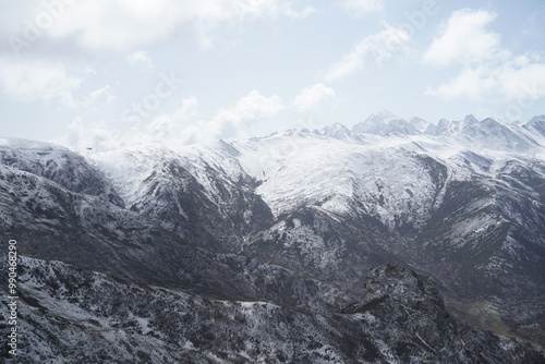 snow covered mountains