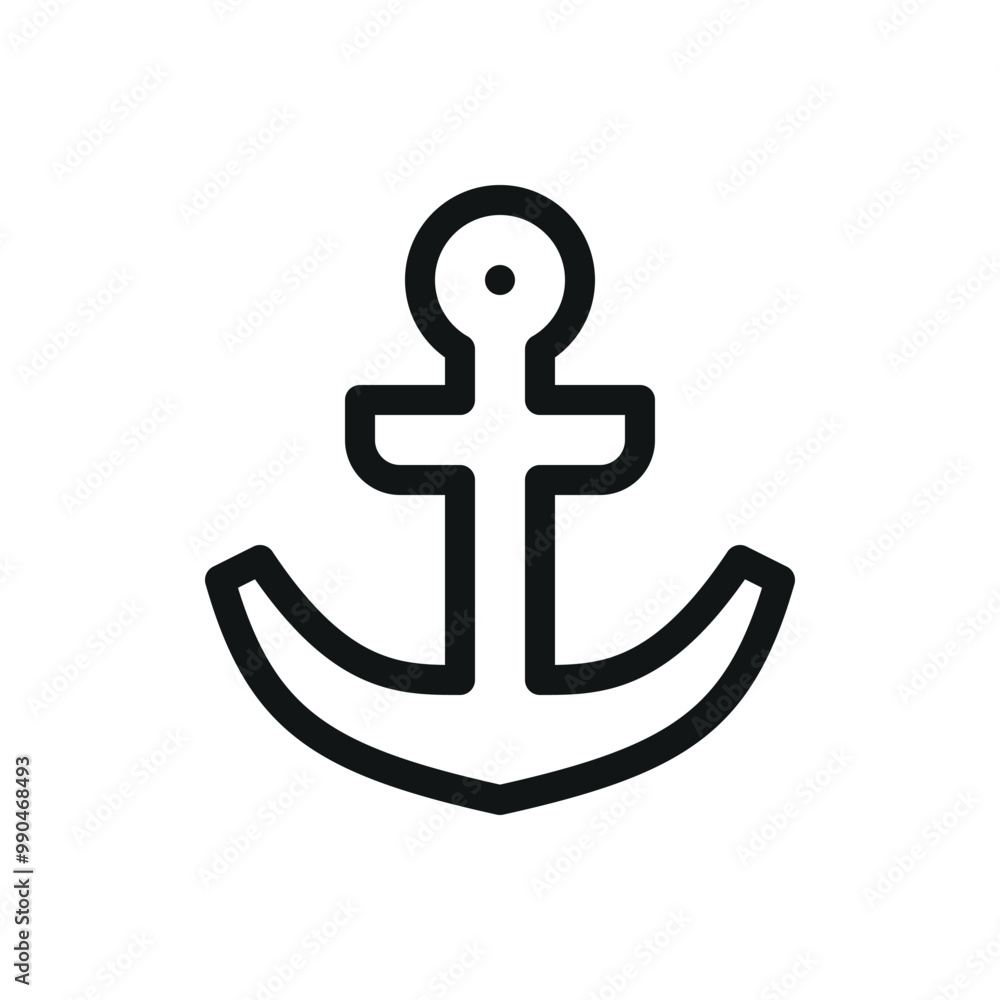 Marine anchor isolated icon, navy anchor vector symbol with editable stroke Marine anchor isolated icon, navy anchor vector symbol with editable stroke