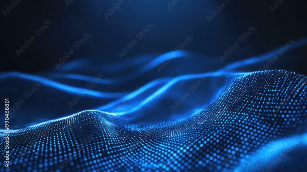 A modern technology background with glowing blue lines running through a deep blue steel mesh, showcasing a futuristic aesthetic with space for additional design elements. A modern technology background with glowing blue lines running through a deep blue steel mesh, showcasing a futuristic aesthetic with space for additional design elements.